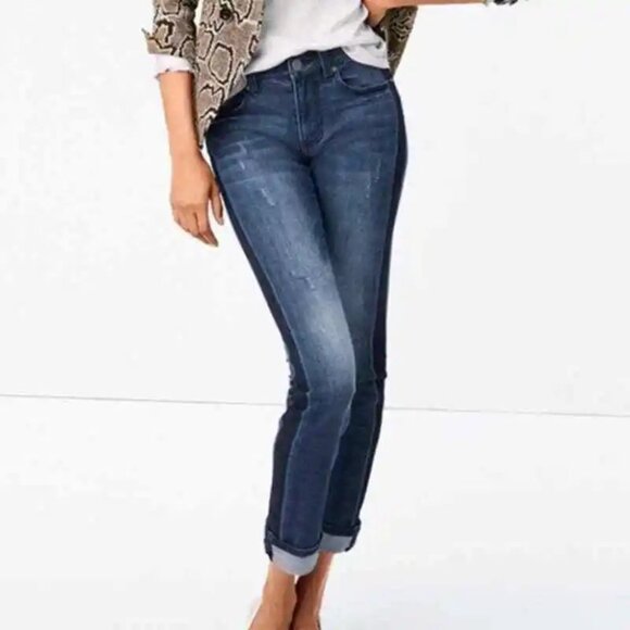 Cabi #3750 Tuxedo Straight Leg Jeans - 4 - Picture 1 of 5
